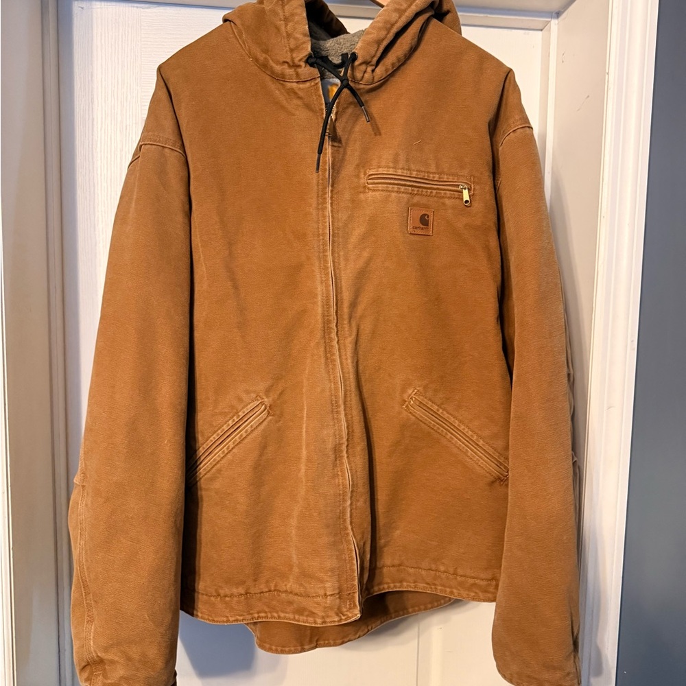 Carhartt Men's Tan Hooded Work Jacket
